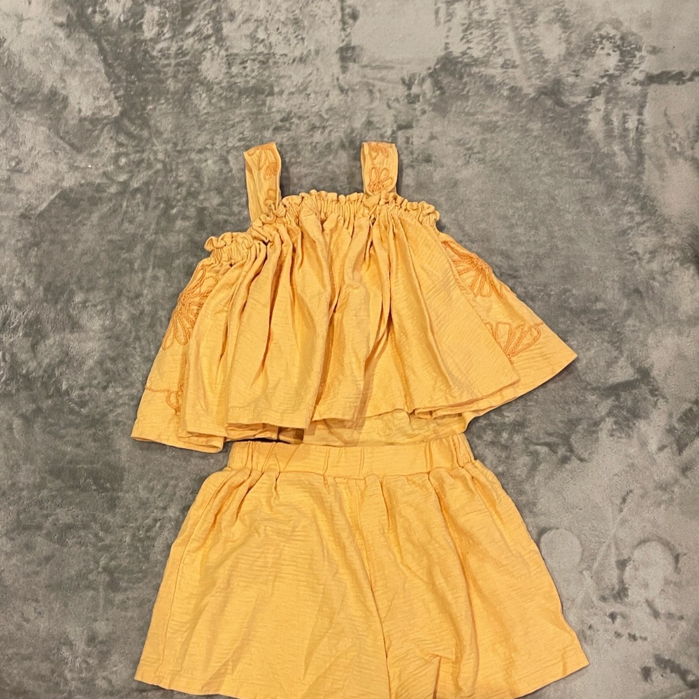 Next Kids Floral Embroidered Set in Yellow - Picture 4 of 4